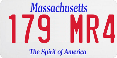 MA license plate 179MR4
