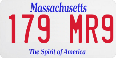 MA license plate 179MR9