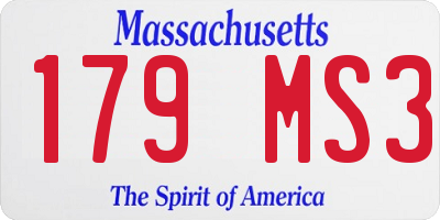 MA license plate 179MS3