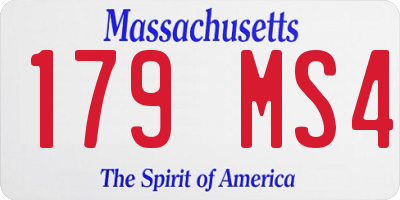 MA license plate 179MS4