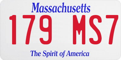 MA license plate 179MS7