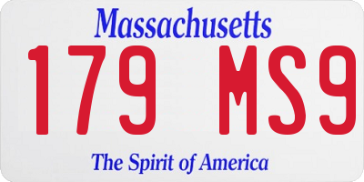 MA license plate 179MS9