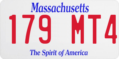MA license plate 179MT4