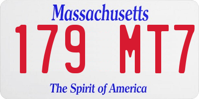 MA license plate 179MT7