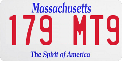 MA license plate 179MT9