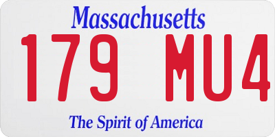 MA license plate 179MU4