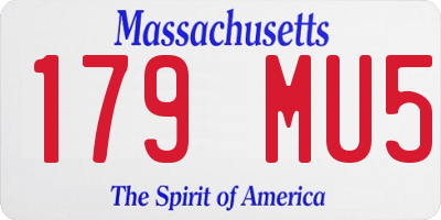 MA license plate 179MU5