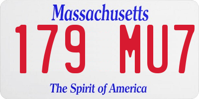 MA license plate 179MU7