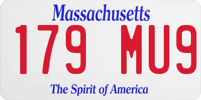 MA license plate 179MU9