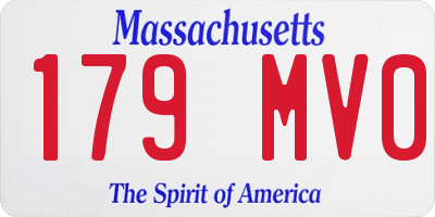 MA license plate 179MV0