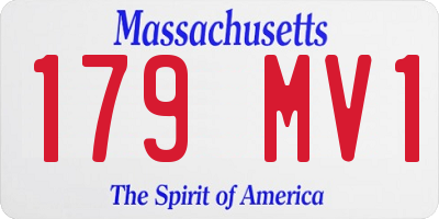 MA license plate 179MV1