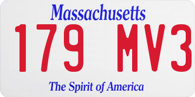 MA license plate 179MV3