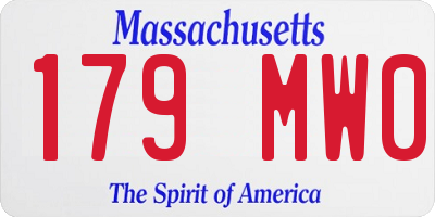 MA license plate 179MW0