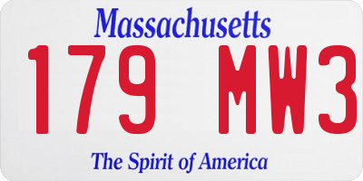 MA license plate 179MW3