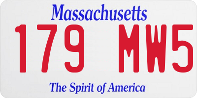 MA license plate 179MW5
