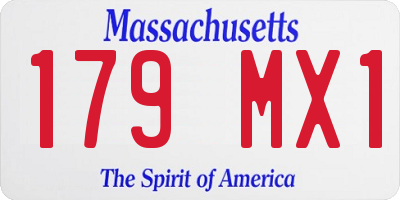 MA license plate 179MX1