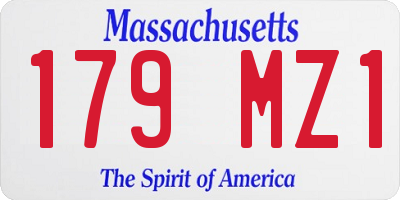 MA license plate 179MZ1