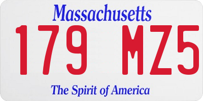 MA license plate 179MZ5