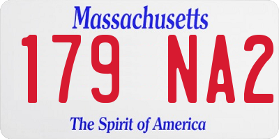 MA license plate 179NA2