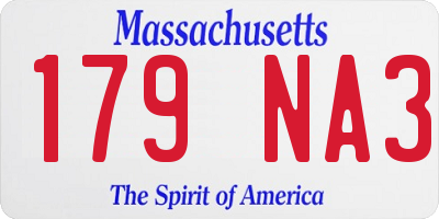 MA license plate 179NA3