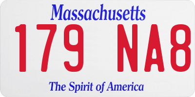 MA license plate 179NA8