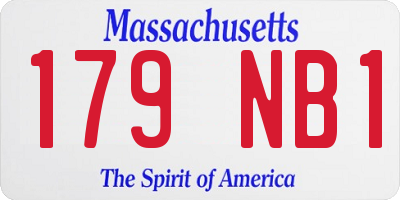 MA license plate 179NB1