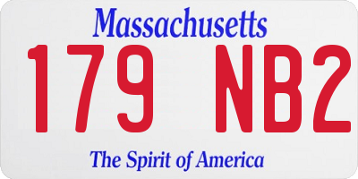 MA license plate 179NB2