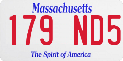 MA license plate 179ND5