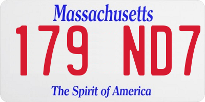 MA license plate 179ND7