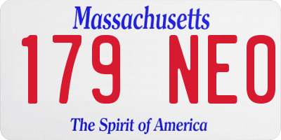 MA license plate 179NE0