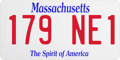 MA license plate 179NE1