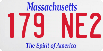 MA license plate 179NE2