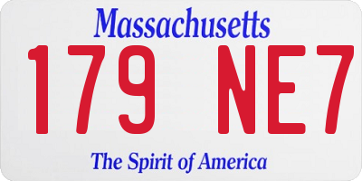 MA license plate 179NE7