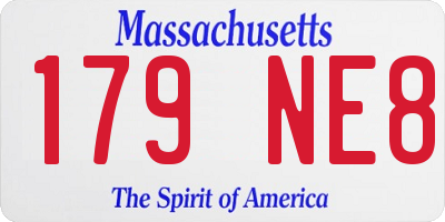 MA license plate 179NE8