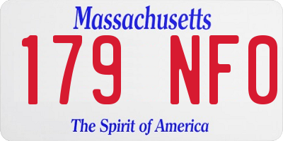MA license plate 179NF0
