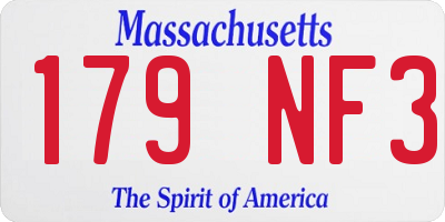 MA license plate 179NF3