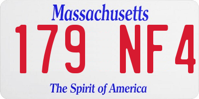 MA license plate 179NF4
