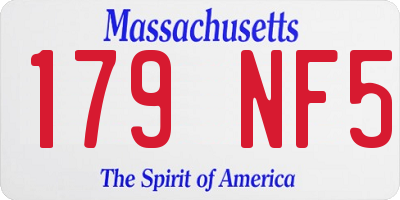 MA license plate 179NF5