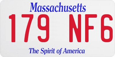 MA license plate 179NF6