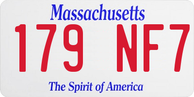 MA license plate 179NF7