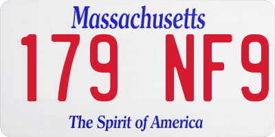MA license plate 179NF9