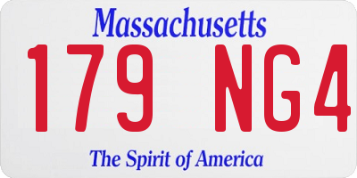 MA license plate 179NG4