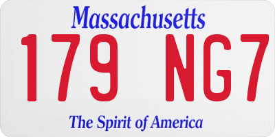 MA license plate 179NG7