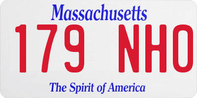 MA license plate 179NH0