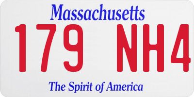 MA license plate 179NH4