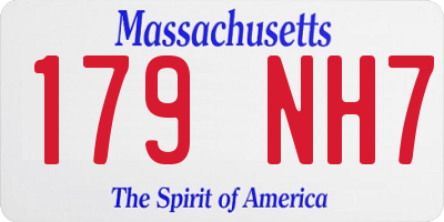 MA license plate 179NH7