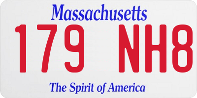 MA license plate 179NH8