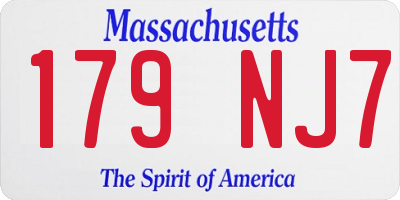 MA license plate 179NJ7