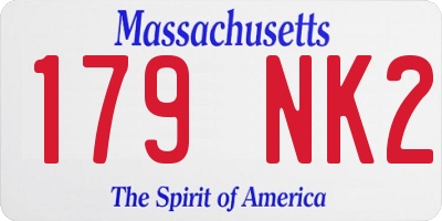 MA license plate 179NK2