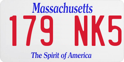 MA license plate 179NK5